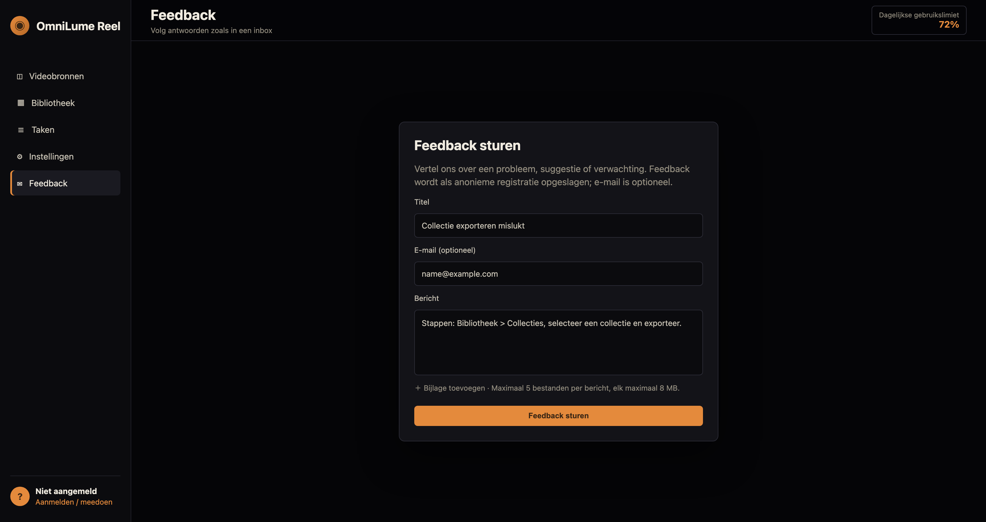 Feedback sturen